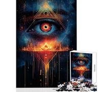 Puzzle da 1000 pezzi per adolescenti giocattolo educativo con paesaggio urbano e occhio che tutto vede ottimo regalo per gioco educativo per compleanno Natale dimensioni 50x75cm