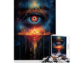 Puzzle da 1000 pezzi per adolescenti giocattolo educativo con paesaggio urbano e occhio che tutto vede ottimo regalo per gioco educativo per compleanno Natale dimensioni 50x75cm