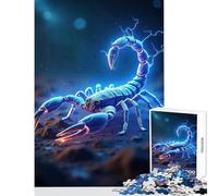 Puzzle da 1000 pezzi per adolescenti giocattolo educativo elettrico Scorpione su fondo scuro ottimi regali e giocattoli giochi rilassanti che aiutano a esercitare il cervello dimensioni 38x26cm