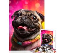 Puzzle da 1000 pezzi per adolescenti giocattolo educativo per la festa dei pug regali di Babbo Natale segreto gioco rompicapo aiuta a esercitare il cervello dimensioni 50x75cm