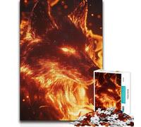 Puzzle da 1000 pezzi per adolescenti, giocattolo lupo infuocato, gioco intellettuale, un'opera d'arte, giocattoli antistress, 50x75cm (1000 pezzi)