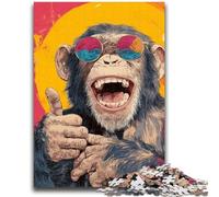Puzzle da 1000 pezzi per adolescenti, giocattolo scimpanzé felice, gioco intellettuale per la decorazione della casa, per età dai 14 anni in su, 50x75cm