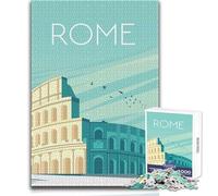 Puzzle da 1000 pezzi per adolescenti, giochi per famiglie, rompicapo di Roma, taglio di precisione, regalo di compleanno, dimensioni 50x75cm