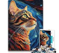 Puzzle da 1000 pezzi per adolescenti, gioco di analisi e logica dei sogni del gatto cosmico per ragazzi dai 14 anni in su, 50x75cm