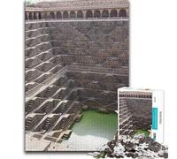 Puzzle da 1000 pezzi per adolescenti, gioco di analisi e logica dell'architettura dell'antico pozzo a gradini per ragazzi dai 14 anni in su, 50x75cm