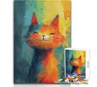Puzzle da 1000 pezzi per adolescenti, gioco educativo con arte astratta felina, regali per donne, regali di Babbo Natale segreto, dimensioni 50x75cm