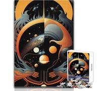 Puzzle da 1000 pezzi per adolescenti, gioco educativo con volto astratto nello spazio, regali per donne, regali di Babbo Natale segreto, dimensioni 50x75cm