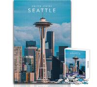Puzzle da 1000 pezzi per adolescenti, gioco educativo per famiglie, città di Seattle, per migliorare la memoria, regali di compleanno, dimensioni 38x26cm