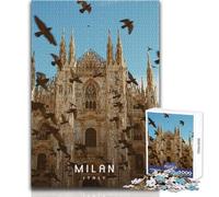 Puzzle da 1000 pezzi per adolescenti, gioco educativo per famiglie, Milano, migliora la memoria, regalo di compleanno, dimensioni 38x26cm