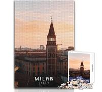 Puzzle da 1000 pezzi per adolescenti, gioco educativo per famiglie, Milano, migliora la memoria, regalo di compleanno, dimensioni 38x26cm