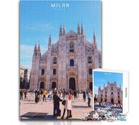 Puzzle da 1000 pezzi per adolescenti, gioco educativo per famiglie, Milano, migliora la memoria, regalo di compleanno, dimensioni 50x75cm