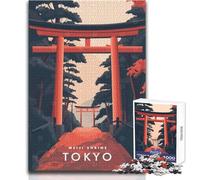 Puzzle da 1000 pezzi per adolescenti, gioco educativo per famiglie, santuario Meiji di Tokyo, per migliorare la memoria, regalo di compleanno, dimensioni 38x26cm