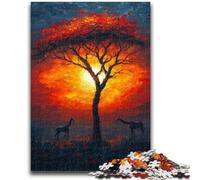Puzzle da 1000 pezzi per adolescenti, gioco impegnativo e gioco in famiglia, ambientato nelle praterie africane, ideale come regalo per tutta la famiglia, 26x38cm