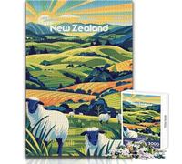 Puzzle da 1000 pezzi per adolescenti, gioco rompicapo "Pascoli della Nuova Zelanda", corsa di velocità manuale, ottimo regalo per i giochi (dimensioni 50x75cm)