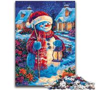 Puzzle da 1000 pezzi per adolescenti, gioco stimolante a forma di pupazzo di neve, giocattoli adatti come regali per tutta la famiglia, dai 14 anni in su, 50x75cm