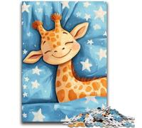 Puzzle da 1000 pezzi per adolescenti Giraffa addormentata per 14+ Gioco di sfida unico Giochi per famiglie Regali di compleanno di Natale 26x38cm