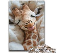 Puzzle da 1000 pezzi per adolescenti Giraffa addormentata per età 14+ Gioco a quiz Attività divertenti a casa, regalo di compleanno, regali da viaggio 50x75cm