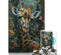 Puzzle da 1000 pezzi per adolescenti, giraffa della giungla, sfida di intelligenza cerebrale, giocattoli avvincenti, regalo di compleanno, regali, arte murale 75x50cm