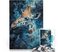 Puzzle da 1000 pezzi per adolescenti Giraffa della Nebulosa Cosmica apprendimento educativo Lista dei desideri con Babbo Natale 38x26cm