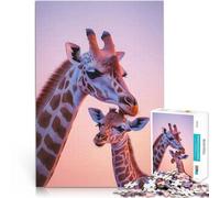 Puzzle da 1000 pezzi per adolescenti Giraffa madre e cucciolo Giochi educativi Decorazione della casa Lista dei desideri con Babbo Natale 52x38cm