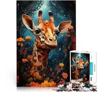 Puzzle da 1000 pezzi per adolescenti Giraffa nel giardino paradisiaco Sfida difficile Decorazione murale Regali unici per compleanno e Natale 38x26cm