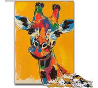 Puzzle da 1000 pezzi per adolescenti, Giraffe Art, gioco per famiglie, antistress, sfida difficile, rafforza l'amore tra coppie (dimensioni 26x38cm)