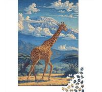 Puzzle Da 1000 Pezzi Per Adolescenti Giraffe in African Landscape-1 Puzzle Per Adulti Giocattolo Decorazione Da Parete Arte Da Parete Offerta Come Regalo Per Tutta La Famiglia 52x38cm/1000pcs