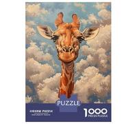Puzzle Da 1000 Pezzi Per Adolescenti Giraffe Portrait Clouds Puzzle Per Adolescenti, Rompicapo, Gioco Di Modelli, Assemblaggio, Unici, Compleanno E Regali 38x26cm/1000pcs