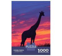 Puzzle Da 1000 Pezzi Per Adolescenti Giraffe Silhouette Sunset Puzzle Per Adulti Gioco Rompicapo Assemblaggio Di Modelli Regali Di Compleanno E Unici 52x38cm/1000pcs