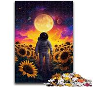 Puzzle da 1000 pezzi per adolescenti Girasole Astronauta Giocattoli educativi per l'apprendimento Attività divertenti a casa, regalo di compleanno, regali di viaggio 50x75cm
