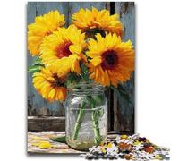 Puzzle da 1000 pezzi per adolescenti Girasole, puzzle da 1000 pezzi, con poster abbinato e foglio di quiz per età 14+ (75x50cm)