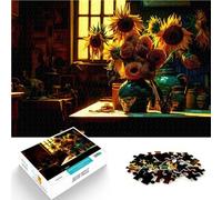 Puzzle da 1000 pezzi per adolescenti Girasole stile Van Gogh Gioco di famiglia antistress sfida difficile Decorazione della casa 52x38cm