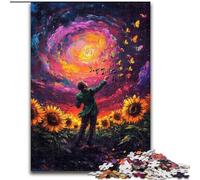 Puzzle da 1000 pezzi per adolescenti Girasole Violino, giochi giocattoli regalo unici per compleanni e regali per bambini dai 14 anni in su (dimensioni 26x38cm)