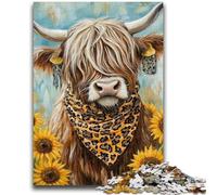 Puzzle da 1000 pezzi per adolescenti Girasole Yak Gioco per famiglie Antistress Sfida difficile Collezione di artisti, Belle arti 26x38cm