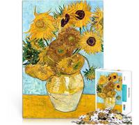 Puzzle da 1000 pezzi per adolescenti Girasoli Van Gogh Giocattoli educativi per l'apprendimento Giochi per famiglie Un'opera d'arte 52x38cm