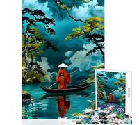 Puzzle da 1000 pezzi per adolescenti giro in barca giapponese nella natura giocattoli antistress idee regalo gioco per famiglie allena il cervello e le mani dimensioni 38x26cm