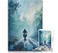 Puzzle da 1000 pezzi per adolescenti, giro su strada nebbiosa, ideale per alleviare lo stress, attività ricreative, giocattolo artigianale con taglio ultra preciso, dimensioni 38x52cm