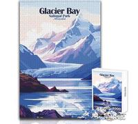 Puzzle da 1000 pezzi per adolescenti Glacier Bay National Park Alaska, gioco di sfida unico, sfida difficile, regalo per compleanni, dimensioni 38x26cm