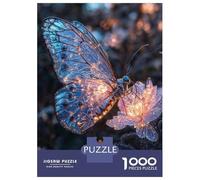 Puzzle Da 1000 Pezzi Per Adolescenti Glowing Butterfly on Flower Puzzle Per Adulti Giochi Per Famiglie Regalo Di Compleanno Aiuta Ad Allenare Il Cervello 52x38cm/1000pcs