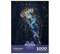 Puzzle Da 1000 Pezzi Per Adolescenti Glowing Jellyfish Art Print Puzzle Gioco Per Famiglie Regali Per Donne Divertimento A Casa Attività, 38x26cm/1000pcs