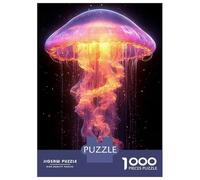 Puzzle Da 1000 Pezzi Per Adolescenti Glowing Jellyfish in Dark Space Puzzle Per Adulti Giochi Rilassanti Migliorano La Memoria Regali Antistress 70x50cm/1000pcs