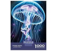 Puzzle Da 1000 Pezzi Per Adolescenti Glowing Jellyfish in Deep Space Puzzle Per Adulti Gioco Pratico Sfida Difficile Sfida Educativa 38x26cm/1000pcs