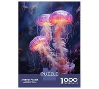 Puzzle Da 1000 Pezzi Per Adolescenti Glowing Jellyfish Poster Print Puzzle Gioco Per Famiglie Regali Per Donne Divertimento A Casa Attività, 38x26cm/1000pcs