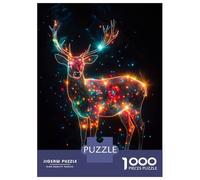 Puzzle Da 1000 Pezzi Per Adolescenti Glowing Magic Deer Puzzle Per Adolescenti Gioco Pratico Decorazione Murale Difficile Da Completare 52x38cm/1000pcs