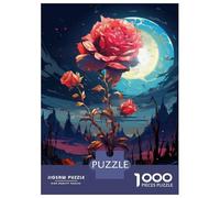 Puzzle Da 1000 Pezzi Per Adolescenti Glowing Rose Fantasy Art Print Puzzle Gioco Per Famiglie Regali Per Donne Divertimento A Casa Attività, 38x26cm/1000pcs