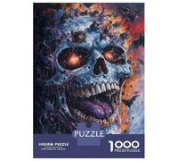 Puzzle Da 1000 Pezzi Per Adolescenti Glowing Skull with Bats Puzzle Giochi Rilassanti Analisi E Logica Riduzione Dello Stress Regali 70x50cm/1000pcs