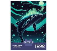 Puzzle Da 1000 Pezzi Per Adolescenti Glowing Whale Cityscape Crown Puzzle Per Adolescenti Gioco Rompicapo Regalo Per Donne Sfida Da Completare 70x50cm/1000pcs