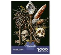 Puzzle Da 1000 Pezzi Per Adolescenti Goblincore Mystical Keys And Skulls Puzzle Per Adolescenti Gioco Rompicapo Regali Per Donne Attività Divertenti A Casa 38x26cm/1000pcs
