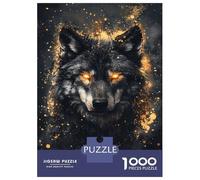 Puzzle Da 1000 Pezzi Per Adolescenti Golden Eyes Wolf -1 Puzzle Per Adulti Giochi Per Famiglie Vacanze in Casa Passatempo Regali Unici Per Compleanni E Regali 52x38cm/1000pcs