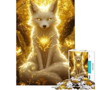 Puzzle da 1000 pezzi per adolescenti Golden Fox Spirit puzzle per ragazzi giochi rilassanti gara di velocità manuale per compleanno Natale (dimensioni 38x26cm)
